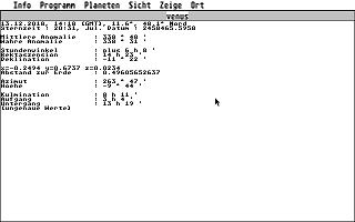 Ephemeriden der Planeten atari screenshot